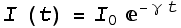 I (t) = I_0^(- γ t)